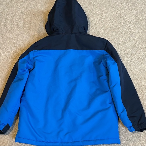 Kids winter coat - Athletech - boys size L 10/12 hooded blue black - Picture 12 of 13